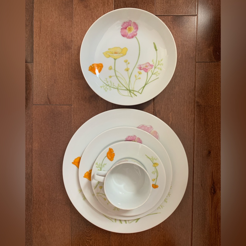 Vintage Jardin Genevieve Fine China Made In Japan 5 piece set